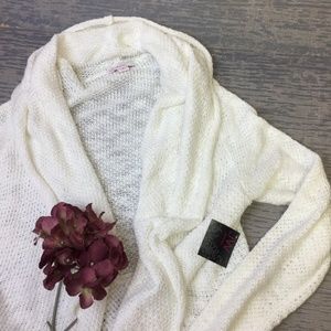 JW Style white shawl cardigan sweater